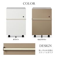 PREDONA(プレドナ) サイドキャビネット2段 幅395×奥行350×高さ596mm モカブラウン 1台