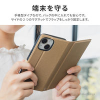 MSソリューションズ iPhone 15/14 薄型・軽量PUレザー手帳ケース LN-IM23BSLNV 1個