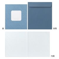 デザインフィル カラー色紙 二つ折り 寄せ書きシール・封筒付き 紺 33285006 1個