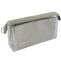 クリアポーチ mitte（ミッテ） マチタイプ ライトグレー S2312697 サンスター文具