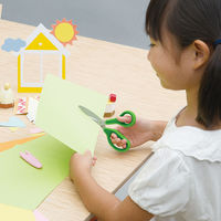 プラス　はさみ　フィットカットカーブジュニア　グリーン　緑　子供用　SC-145MF　34672