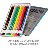 色えんぴつ　スライド缶入　ippo（イッポ）　12色　プレーンM（シルバー）　CL-RNAN0412C　1個　トンボ鉛筆