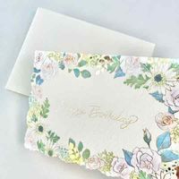 包む バースデーカード フラワーホワイト TC057 1セット(6個)