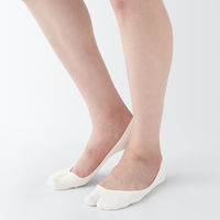 【レディース】無印良品 婦人 かかと滑り止め付き たび型フットカバー 23～25cm オフ白 1セット（2足組） 良品計画