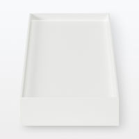 無印良品 再生ポリプロピレン入りファイルボックススタンダード用キャスターもつけられるフタ 幅10cm用 ホワイトグレー 良品計画