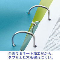 全面ラミネートカラーインデックス2穴 A4タテ 6山 10組 アスクル  オリジナル（わけあり品）