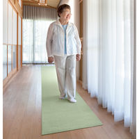 サンコー おくだけ吸着 ロングマット 60×200cm グリーン 撥水 洗える 日本製 床暖房対応 カット可能 ペット 犬 猫 KH-66 1個