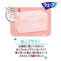 【数量限定】ウェーブ ハンディワイパー 取り替えシート ホワイト 1箱（10枚入） 限定白ねこデザイン収納ボックス ユニ・チャーム