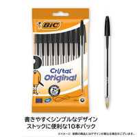 BICジャパン 油性ボールペンキャップ式 クリスタルミディアム 中字 1.0mm CMBLK-10P 1セット(1パック(10本)×5)