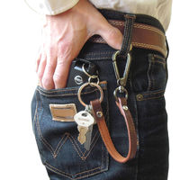 中林製作所 タフレーベル レザーキーホルダー 茶 VEX-214 1個（直送品）