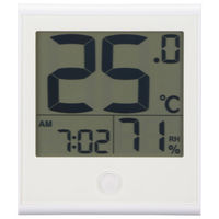 オーム電機 時計付き温湿度計 210BーW 08-1446 1個