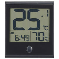 オーム電機 時計付き温湿度計 210BーK 08-1447 1個