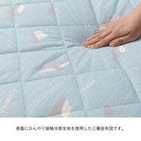 イケヒコ・コーポレーション 冷感 ひんやり ルカン 三層長座布団 650×1800mm ブルー 1223670041325 1枚（直送品）