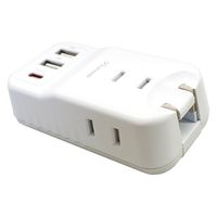 エアージェイ PD30W対応USB+AC プレミアムハンディ電源タップ AOT-N5 WH 1個