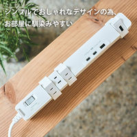 延長コード 電源タップ 6個口 1.8m 2P式 回転タップ USBポート付 ファーゴ ホワイト T5WH 1個