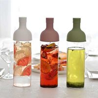 HARIO（ハリオ）冷水筒 フィルターインボトル 水出し 耐熱ガラス製 スモーキーピンク 750ml 日本製 熱湯・食洗機対応 1個