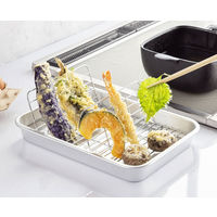 揚げ物名人 クッキングバット 網付 Mサイズ 揚げ物 天ぷら 1個 谷口金属