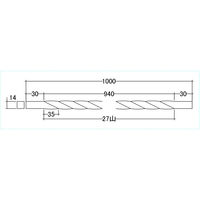 ステンレス 角パイプ 14×14×1.2×1000mm（細かめ　左　HL）ねじりsusp-14x14-nejiri-komakame　1本（直送品）