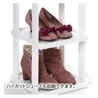 不動技研 i-Zucc シューズラック 5段 W(ホワイト) F24940 1個（直送品）