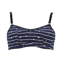 【アウトレット】【アウトレット】ルシアン 部活ブラ さらさらキュートハーフトップ　総プリント星ボーダーコバルトネイビーL 1個