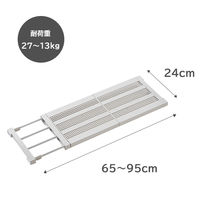 平安伸銅工業 突っ張り棚 メッシュ マットホワイト 耐荷重27～13kg 幅65～95cm TNR-M 1個