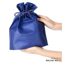 廣川 エコバッグ 不織布巾着 黒 099847 1ケース(1000個(1個×1000))（直送品）