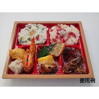 中央化学 弁当容器 CT WF-22I-27 赤木目BK 身L 24653 1ケース(600個(50個×（直送品）