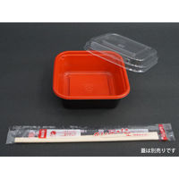 中央化学 どんぶり容器 CT プチ丼 角 赤-BK 身 10538 1袋(50個)（直送品）