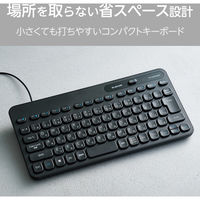 有線 キーボード メンブレン テンキーレス コンパクト 抗菌 ブラック TK-CM10UMKBK エレコム 1個（直送品）