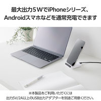 ワイヤレス充電器 Qi認証 5W スタンド 縦置き/横置き両対応 滑り止めパッド ホワイト W-QS09WH エレコム 1個