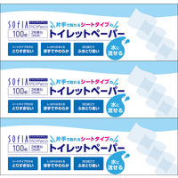 トイレットペーパー ソフィアタッチエコ 100組（3箱入）シートタイプ トイレットペーパー（ペット用）1セット（1パック（3箱入）×16）マスコー製紙