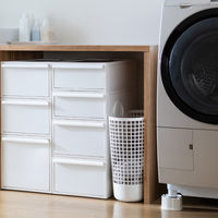 Like-it（ライクイット） タウンバスケット ビッグ スリムバスケット 洗濯かご 持ち手付き グレー 1個