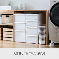 Like-it（ライクイット） タウンバスケット ビッグ スリムバスケット 洗濯かご 持ち手付き ホワイト 1個