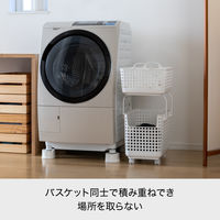 Like-it（ライクイット） スタッキングトップ バスケット ワイド 洗濯かご ホワイト スタッキング可能 1個