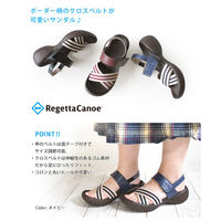 リゲッタ ボーダークロスゴムサンダル ダークレッド M CJEG5238-DRD-M(23.0cm~23.5cm) 1足　ナースサンダル（直送品）