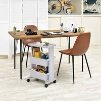 JEJアステージ リセスタイル テーブルワゴンミニ3段 ライトグレー 幅400×奥行250×高さ625mm 1台