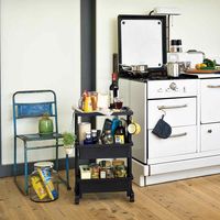 JEJアステージ リセスタイル テーブルワゴン3段 ブラック 幅450×奥行300×高さ715mm 1台