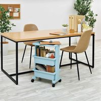 JEJアステージ リセスタイル テーブルワゴンミニ3段 ブルー 幅400×奥行250×高さ625mm 1台