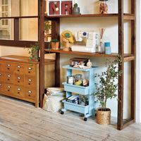 JEJアステージ リセスタイル テーブルワゴン3段 ブルー 幅450×奥行300×高さ715mm 1台