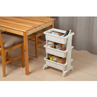 JEJアステージ リセスタイル モバイルワゴンミニ3段 ホワイト 幅400×奥行250×高さ645mm 1台