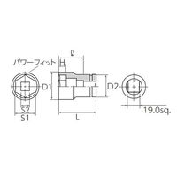 エスコ 3/4”DR/41x21mm ホイールナット用ソケット(アウター/インナー) EA164KN-16 1個（直送品）