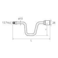 エスコ 1/2”DR スピーダーハンドル EA618RB-14 1セット(2本)（直送品）