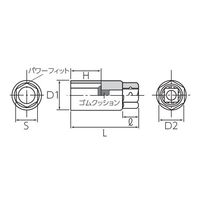 エスコ 1/2”DRx21mm ソケット(ホイールナット用) EA618RK-221 1セット(2個)（直送品）