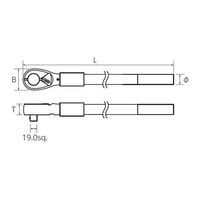 エスコ 3/4”DR/1000mm ラチェットハンドル EA618SF-3 1本（直送品）