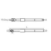 エスコ 3/4”DRx 500mm スピンナーハンドル EA618SG-5A 1本（直送品）