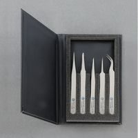 エスコ 5本組 超精密ピンセット(チタン製) EA595H-11 1本（直送品）