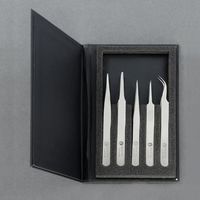 エスコ 5本組 超精密ピンセット(ステンレス製) EA595H-2 1本（直送品）