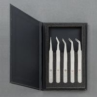 エスコ 5本組 精密ピンセット(ステンレス製) EA595H-21 1本（直送品）