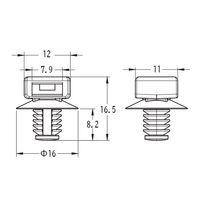 エスコ 結束バンド用ファーツリーマウント(耐熱・耐候/20個) EA475GH-86 1セット(6袋)（直送品）