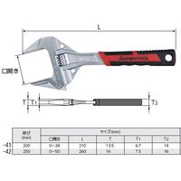 エスコ 50mm/250mm モンキーレンチ(超広口/軽量/薄型) EA530SE-42 1セット(2本)（直送品）